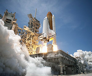 Photo of a Space Shuttle launch