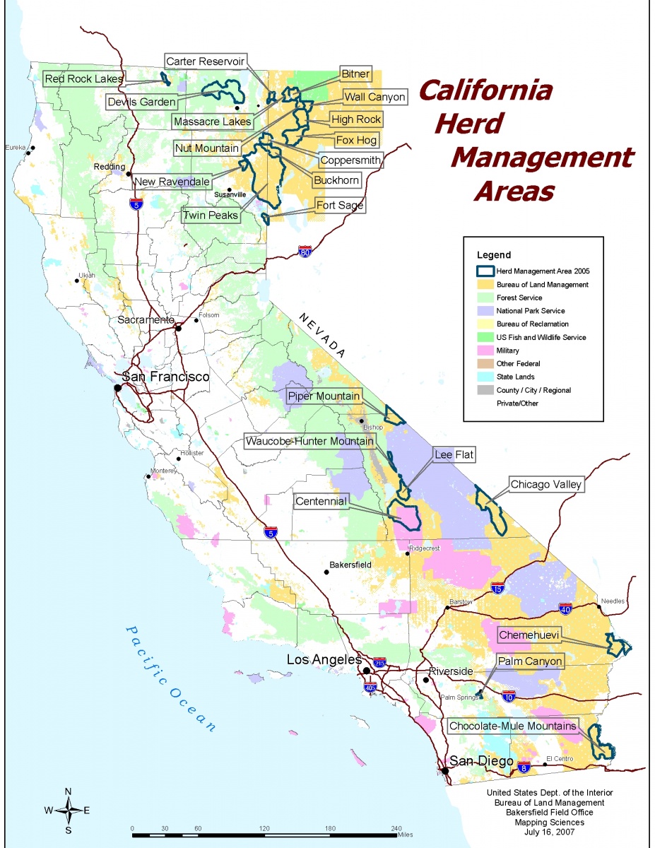 A map of California HMAs
