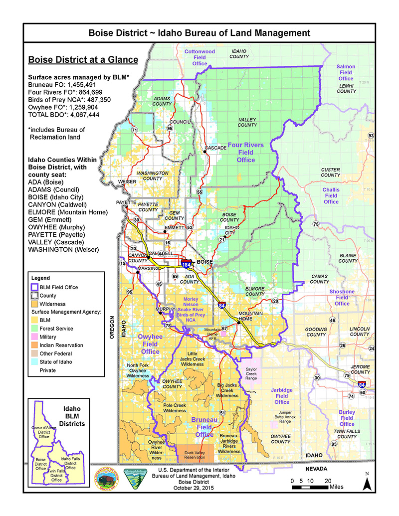 Boise Idaho Map Area Boise District Office | Bureau of Land Management