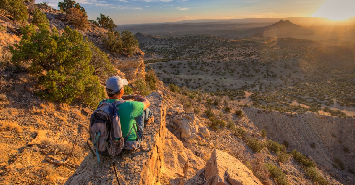 A man looks over a New Mexico landscape. Photo by Bob Wick, BLM
