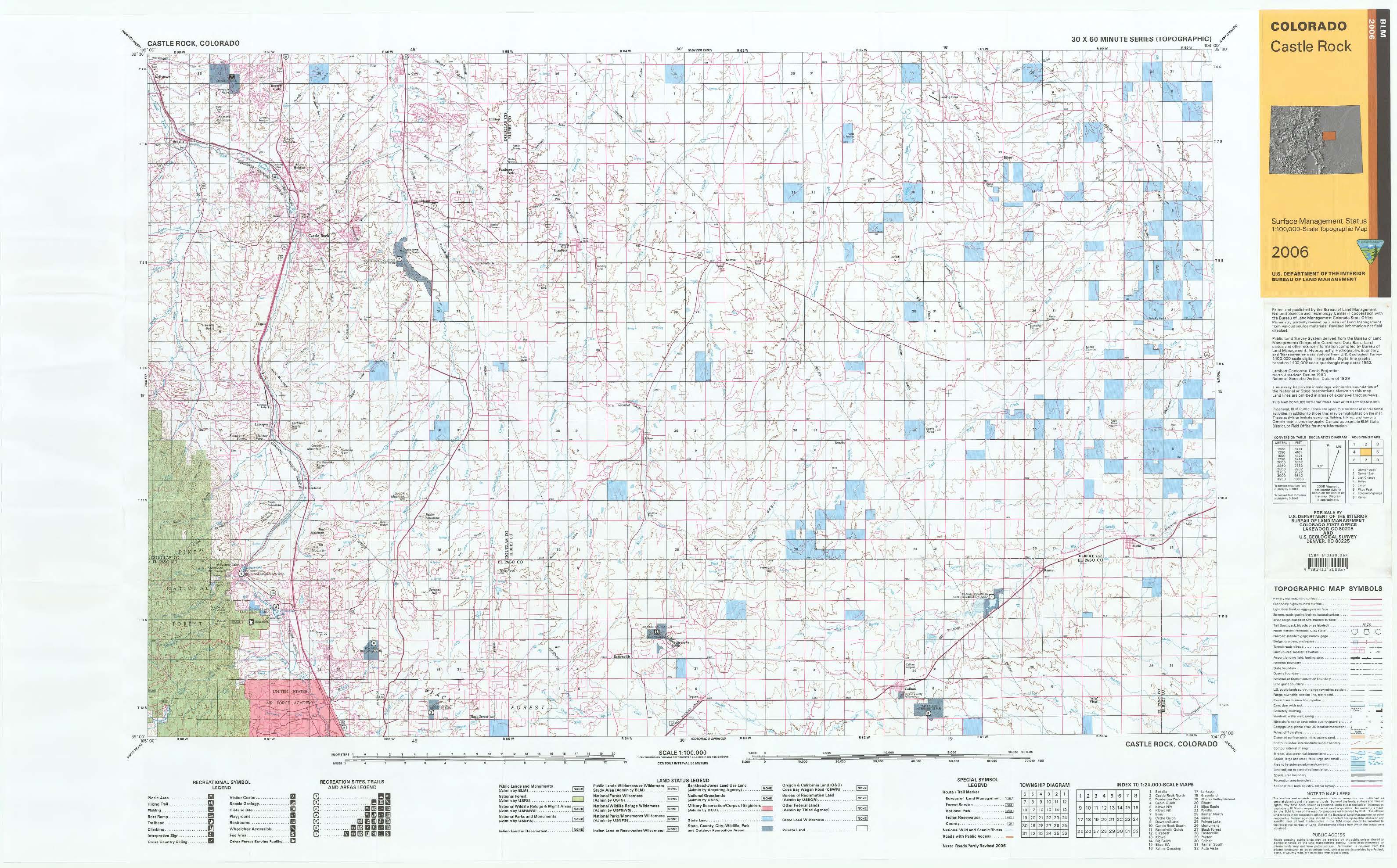 CO Surface Management Status Castle Rock Map | Bureau of Land Management