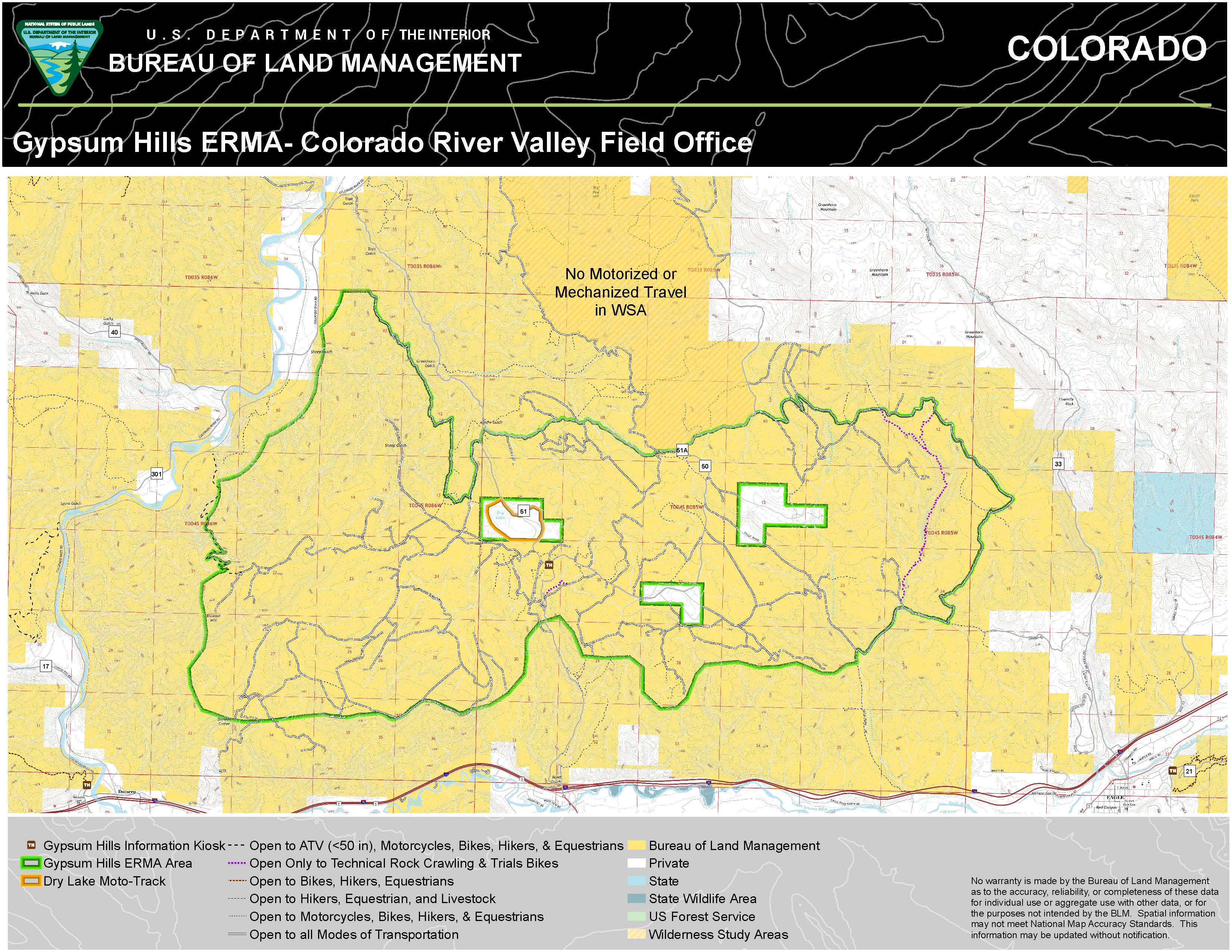 Gypsum Hills Extensive Recreation Management Area Map Bureau Of Land Management 7039