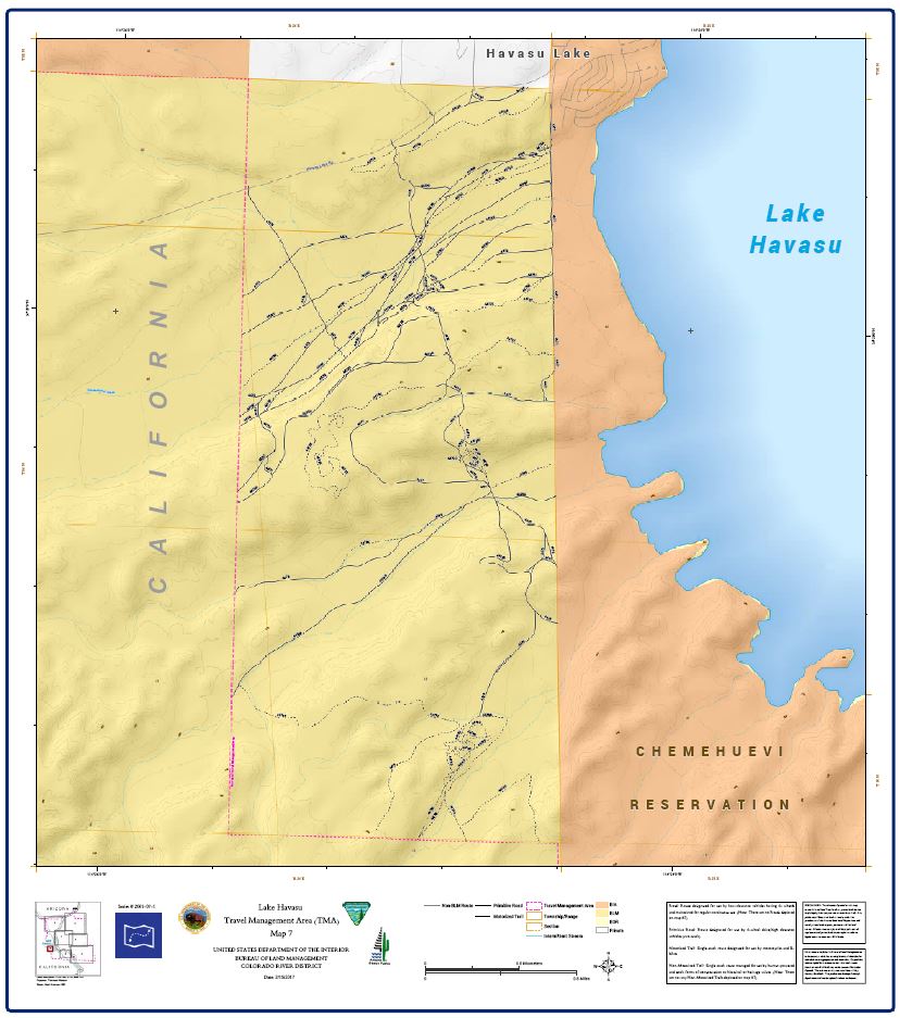 Havasu Access Guide Map 7 Of 7 | Bureau Of Land Management