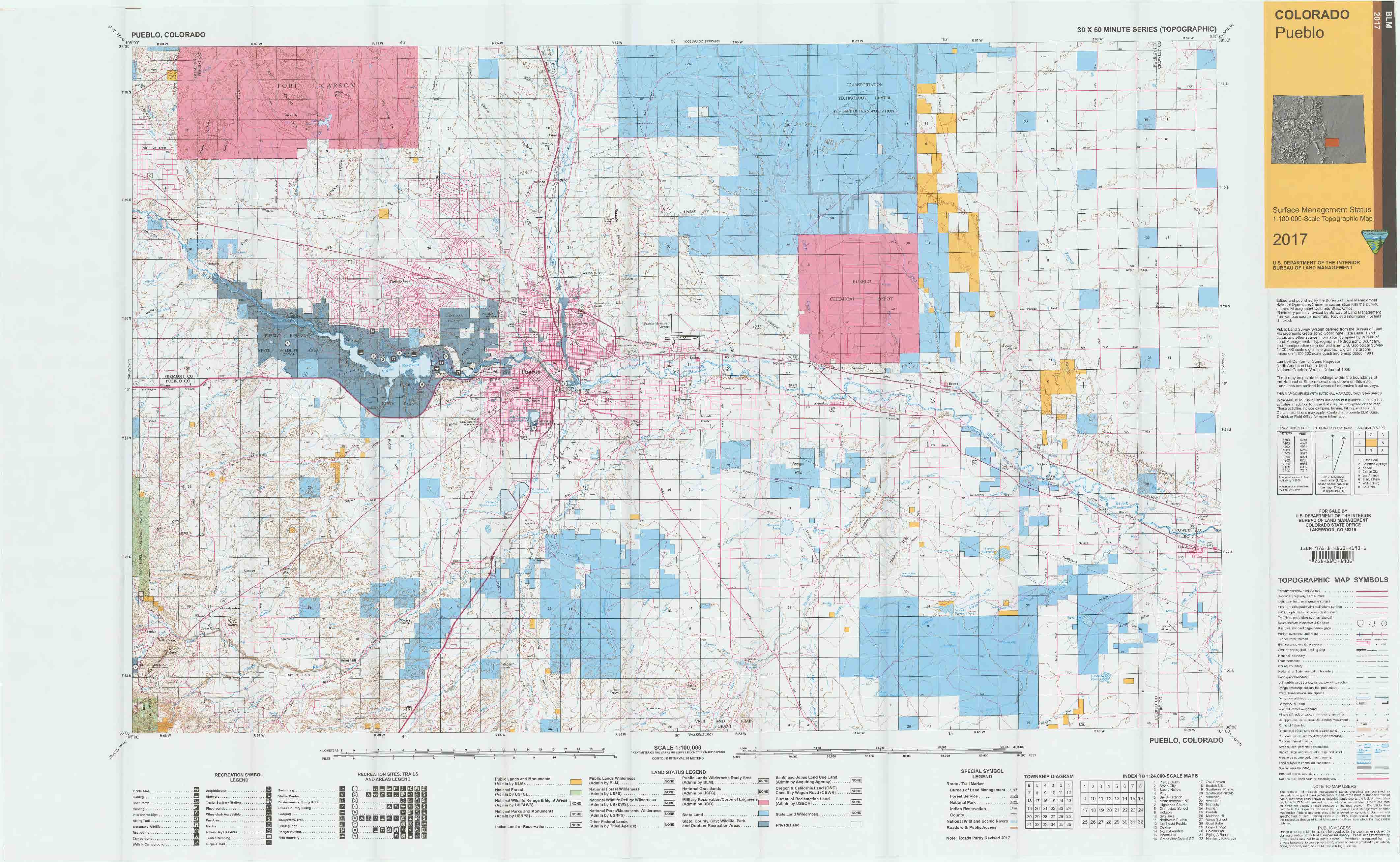 map of pueblo colorado Co Surface Management Status Pueblo Map Bureau Of Land Management map of pueblo colorado