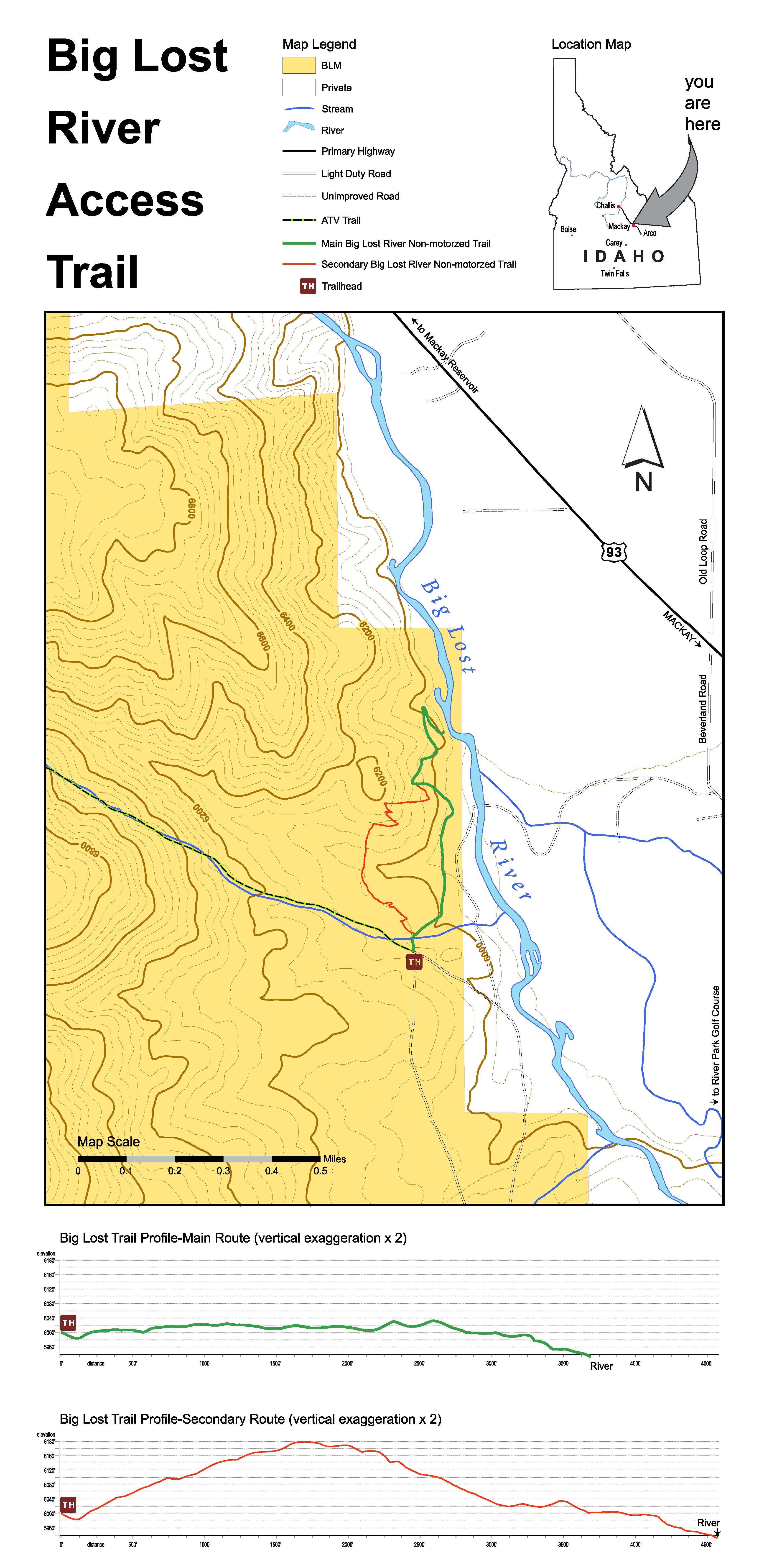 Media Center Public Room Idaho Big Lost River Access Trail Map Bureau Of Land Management 2691