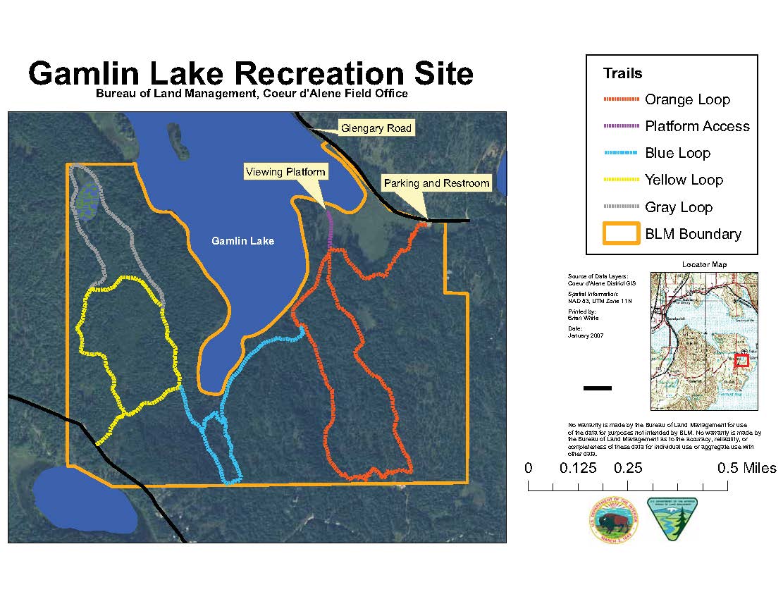 Media Center Public Room Idaho Gamlin Lake Map Bureau Of Land Management 7019