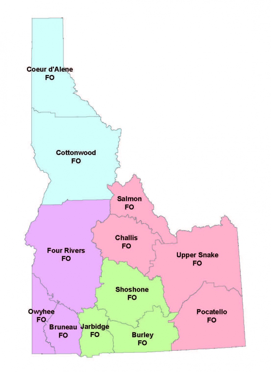 BLM-Idaho Field and District Office boundary map