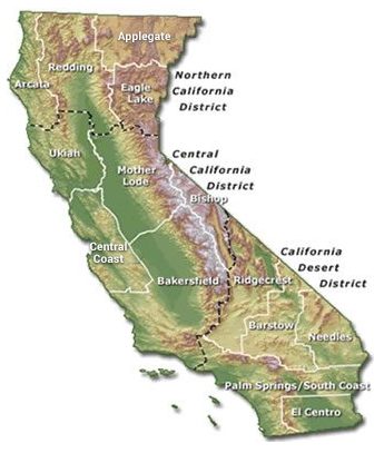 Map of California showing jurisdictional boundaries.