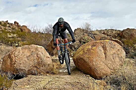 Mountain biking in the Doña Ana Mountains in southern New Mexico