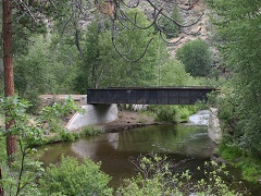 Historic railroad bridge at Hobo Camp Trailhead, Bizz Johnson National Recreation Trail, Susanville, CA. Photo by Jeff Fontana..  