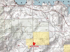 A map showing the Lake Mathews prescribed burns area.