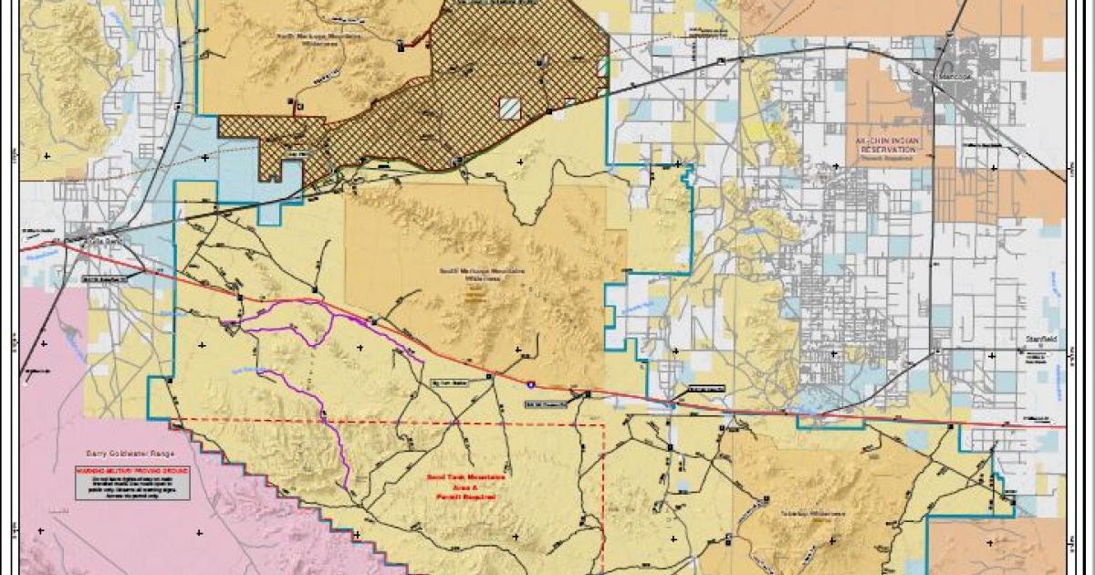Sonoran Desert National Monument Map Bureau Of Land Management 4464