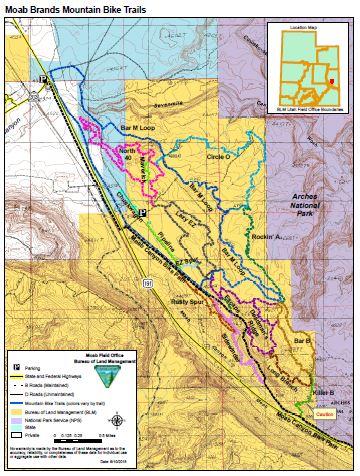 Moab Brands Trail Map Bar M Trails Map | Bureau Of Land Management