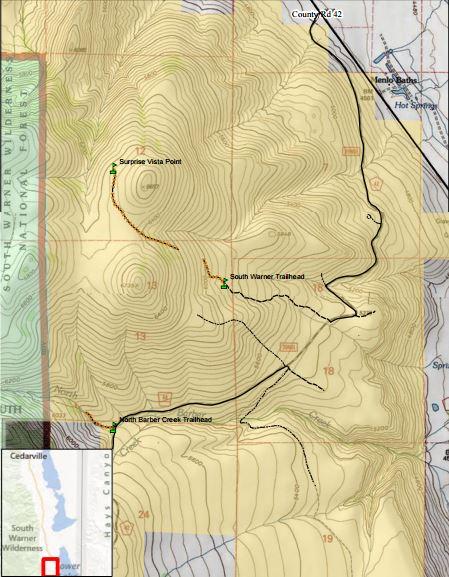 South Warner Wilderness Study Area Trails Map | Bureau of Land Management