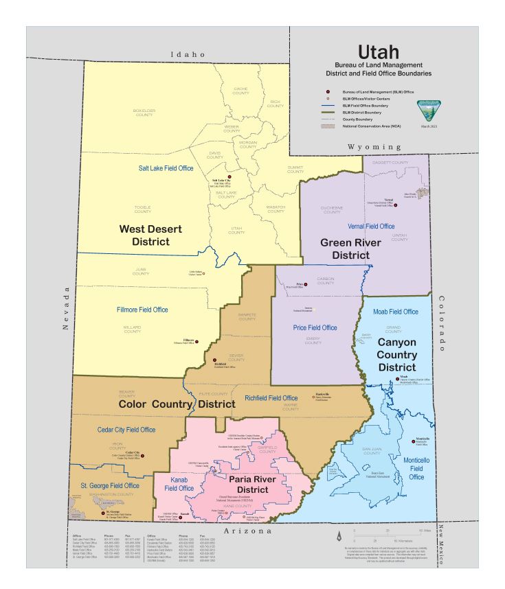 utah and wyoming map Utah Maps Bureau Of Land Management utah and wyoming map