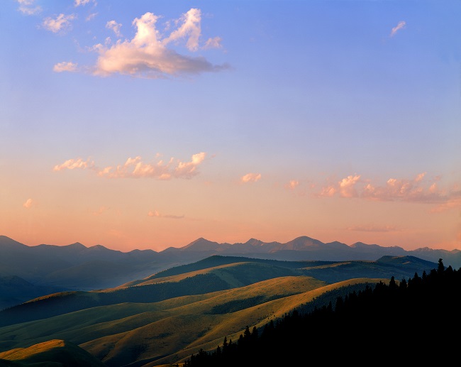 The sun sets on the Lemhi Pass near the Lewis and Clark National Historic Trail in Idaho. Copyright: Glenn Oakley