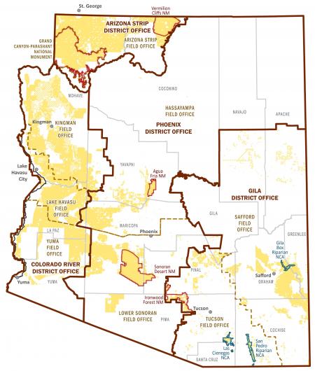 Fire Restrictions Bureau Of Land Management   AZ BLMAdminBoundariesMap2021 