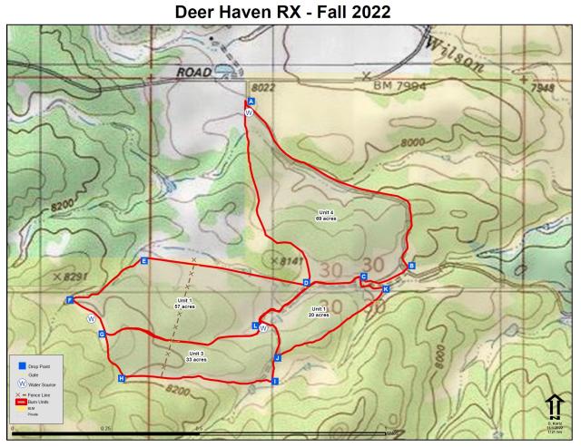 Prescribed fire plans break down areas to be treated into subsections. These sections are determined by analyzing geographical features, topography, weather patterns and wind speed, natural barriers, and a host of other factors to achieve a success rate above the 99th percentile, while also ensuring maximum safety for crews on the ground. (Illustration courtesy of the BLM)