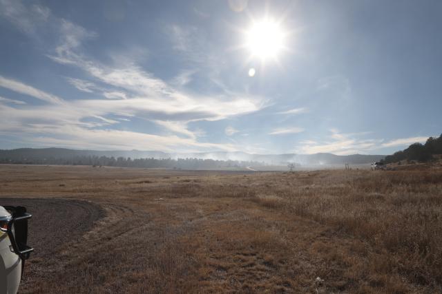 Smoke spreads across the valley as the Deer Haven prescribed fire commences. (Photo courtesy of the BLM)