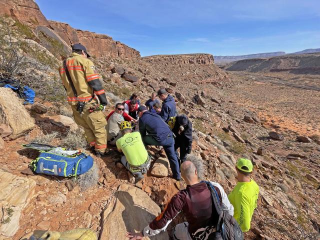 BLM rangers help save motorcyclist after fall from 150-foot cliff ...