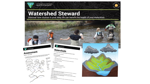 Slide with an image of students in water wearing waders. 