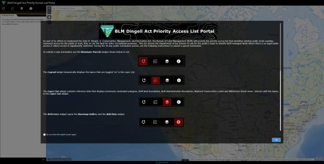 Dingell Act Nomination Portal Splash Screen