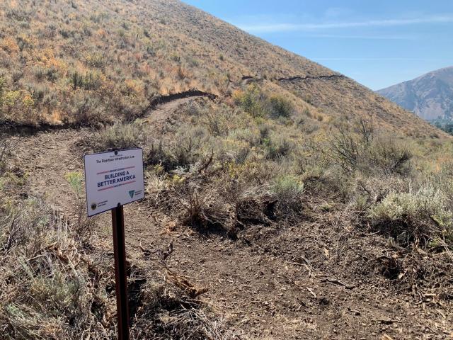 Recently constructed Hangman Trail in Wood River Valley