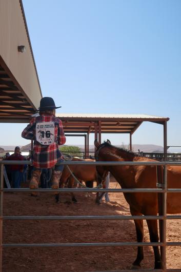 WHB Fest Day 1 - A young trainer and her horse getting ready for Day 1 Competitions.