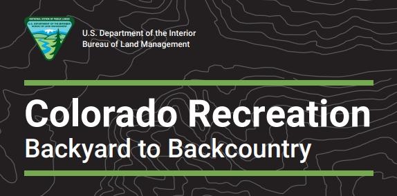 Colorado Recreation Guide 2024 Title on guide cover with BLM logo