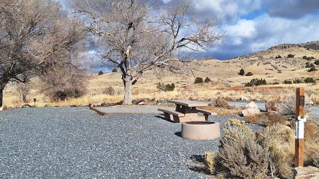 A campsite at Simpsons Springs Campground, Utah.