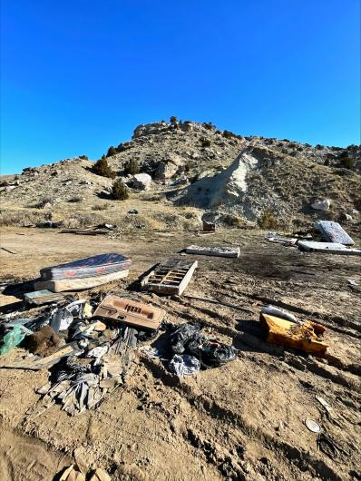 Illegal dumping on BLM WY land