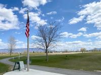 A view of a flag pole on the Mountain View Golf Course in Battle Mountain, Nevada