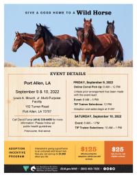 BLM to host Wild Horse and Burro Event in Port Allen, Louisiana