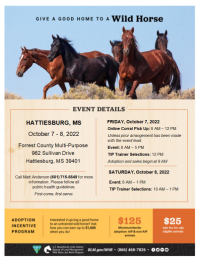 BLM to host Wild Horse and Burro Event in Hattiesburg, Mississippi
