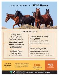 BLM to host Wild Horse and Burro Event in Elm Grove, Louisiana