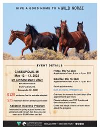 BLM to host wild horse and burro event in Cassopolis, Michigan