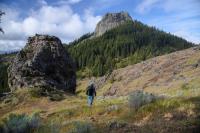 Hiker on Pacific Crest Trail in Oregon