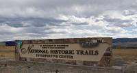 Sign showing "National Historic Trails Interpretive Center" 