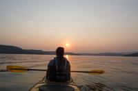 Kayaker on Coeur d'Alene Lake 