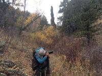 Artist taking a photo in Idaho wilderness