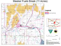 image of a map near the Town of Meeker with firebreak project planned line