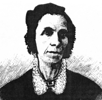 A scan of a historical sketch of a woman