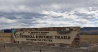 Sign reading National Historic Trails Interpretive Center. 
