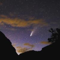 Comet NEOWISE visible at dusk from Otter 2 camp in Gunnison Gorge NCA (2020); photo by Andrew Hancock