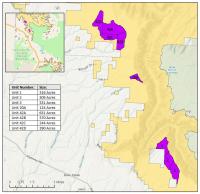 Map showing the West Dolores Rim prescribed fire units planned for treatment in Fall 2024.