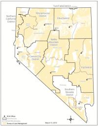 Map showing districts boundaries and field office boundaries for BLM Nevada.