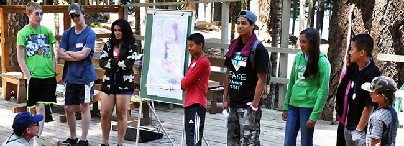 RAP Camp 2014 students give a presentation at Camp Esther Applegate, Oregon