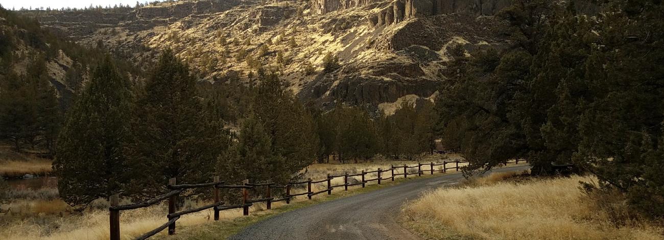 Rocky Canyon across Crooked River at Lone Pine Campground