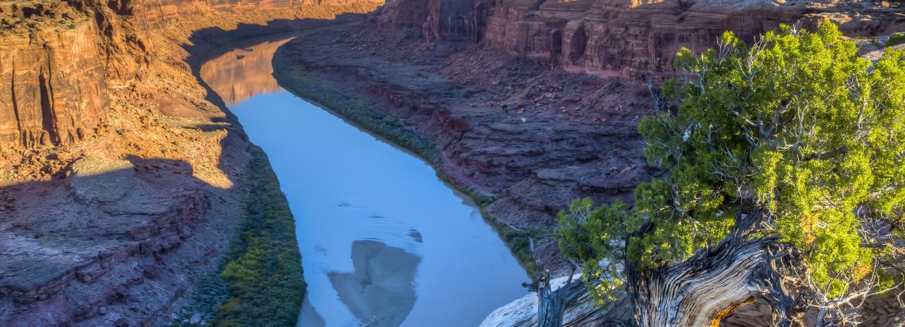Photo of the Upper Colorado River running through a canyon.