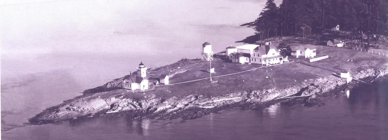 historic black and white image of Patos Island Lighthouse